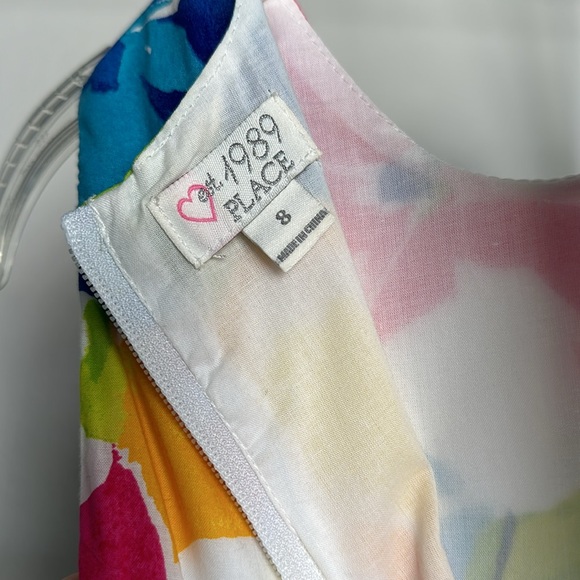 The Children’s Place 100% cotton dress fully lines w/white cotton pink belt 8 - Picture 4 of 4